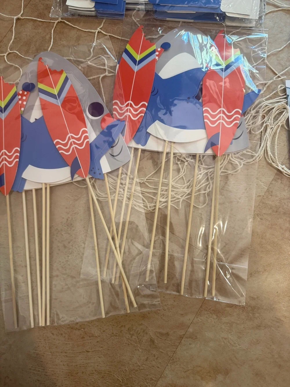 Shark Party Supplies Set - Shark Birthday Decorations and invites